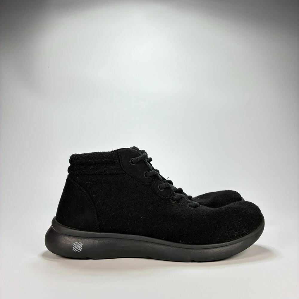 FLX Envision Wool Blend Black Lace Up Casual Comfort High Top Shoes Mens Sz 8.5